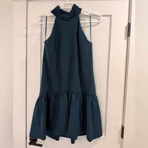 Milly Teal Dress with Halter Neckline